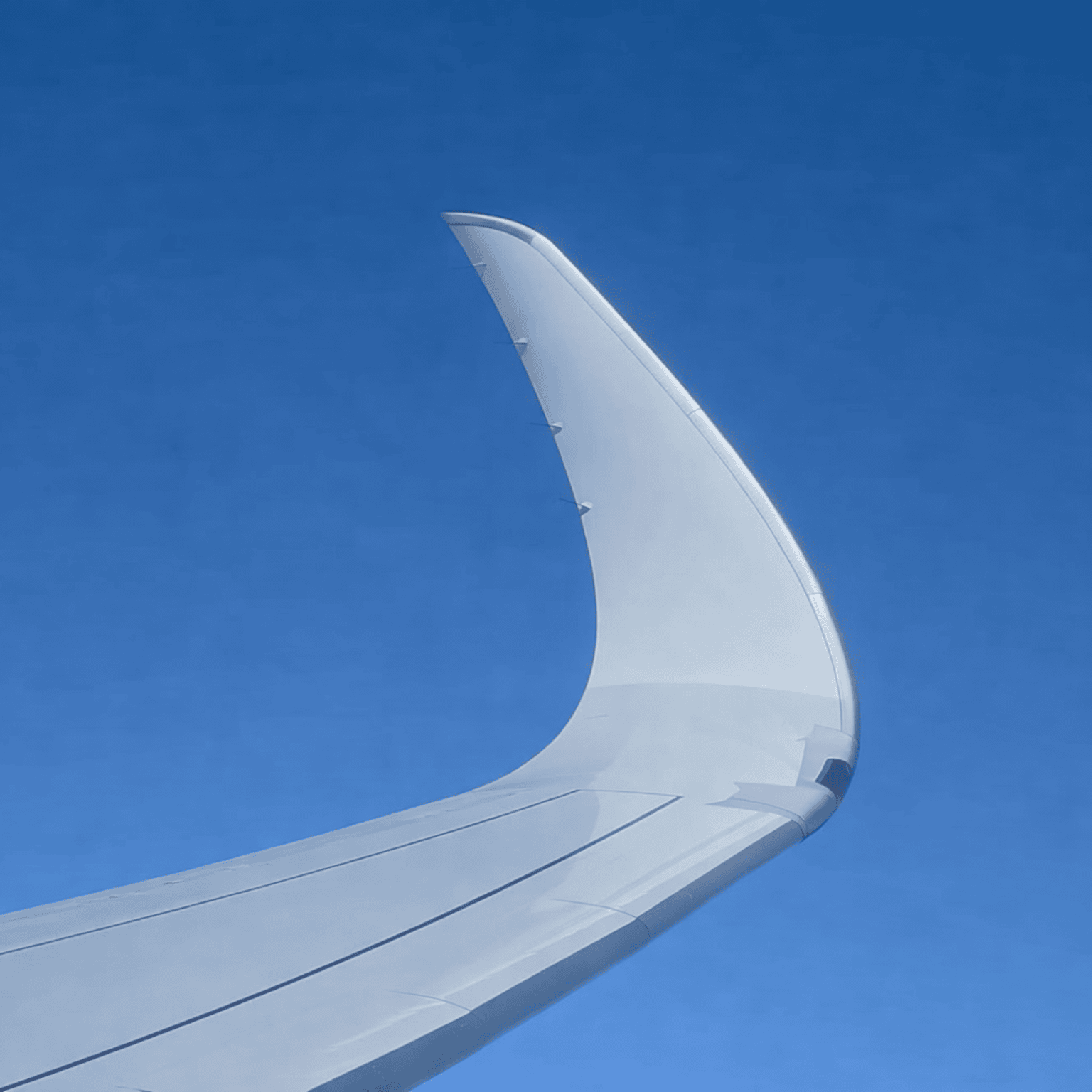 JETWAY desk surface and winglet detail view revealing original aviation aluminum texture and clean lines