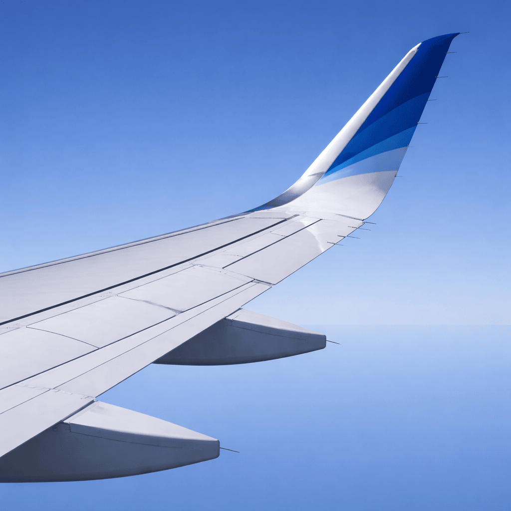 JETWAY office desk full studio view of original aircraft winglet as aerodynamic architectural sculpture