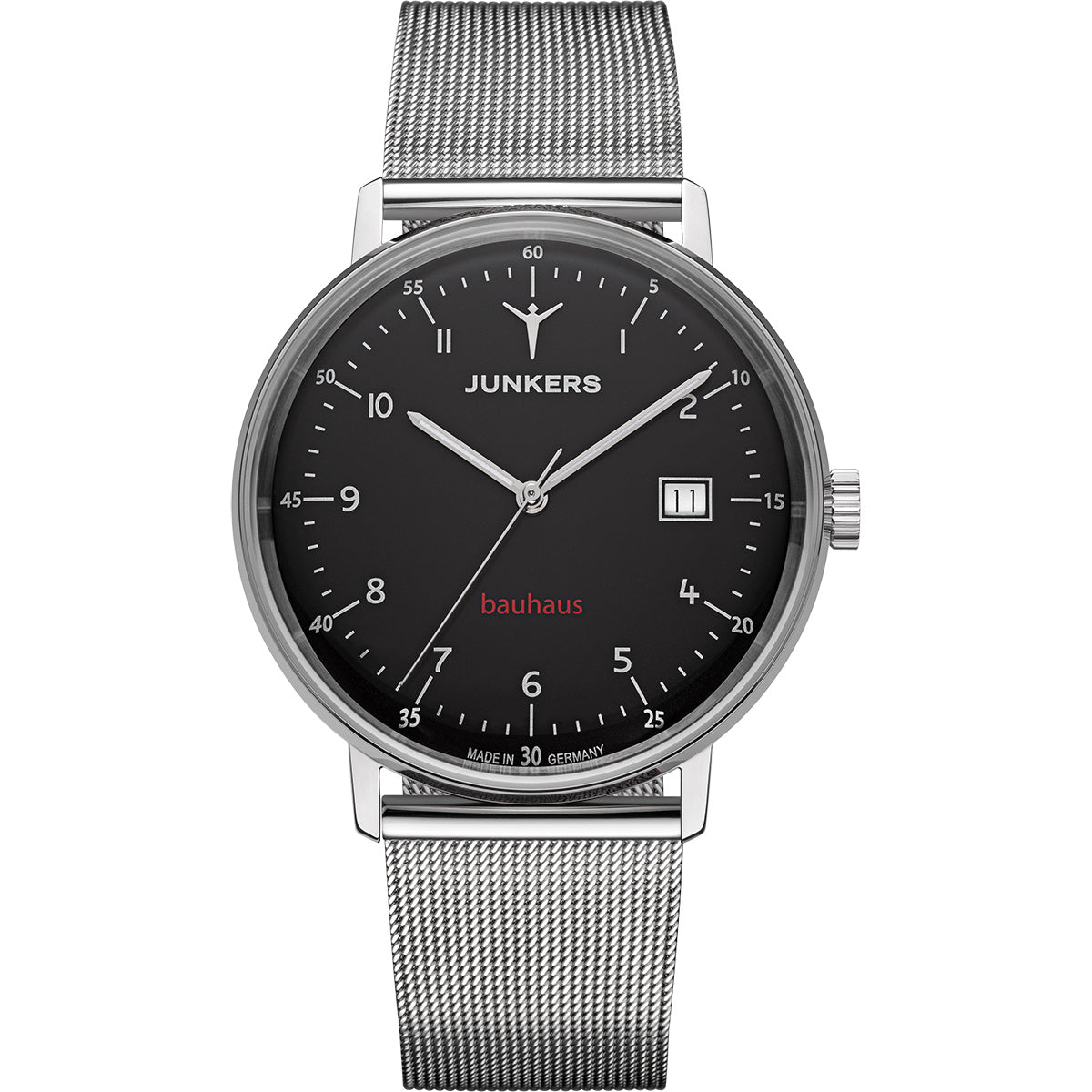 Junkers Bauhaus Saphir Automatik Schwarz mit Metallarmband