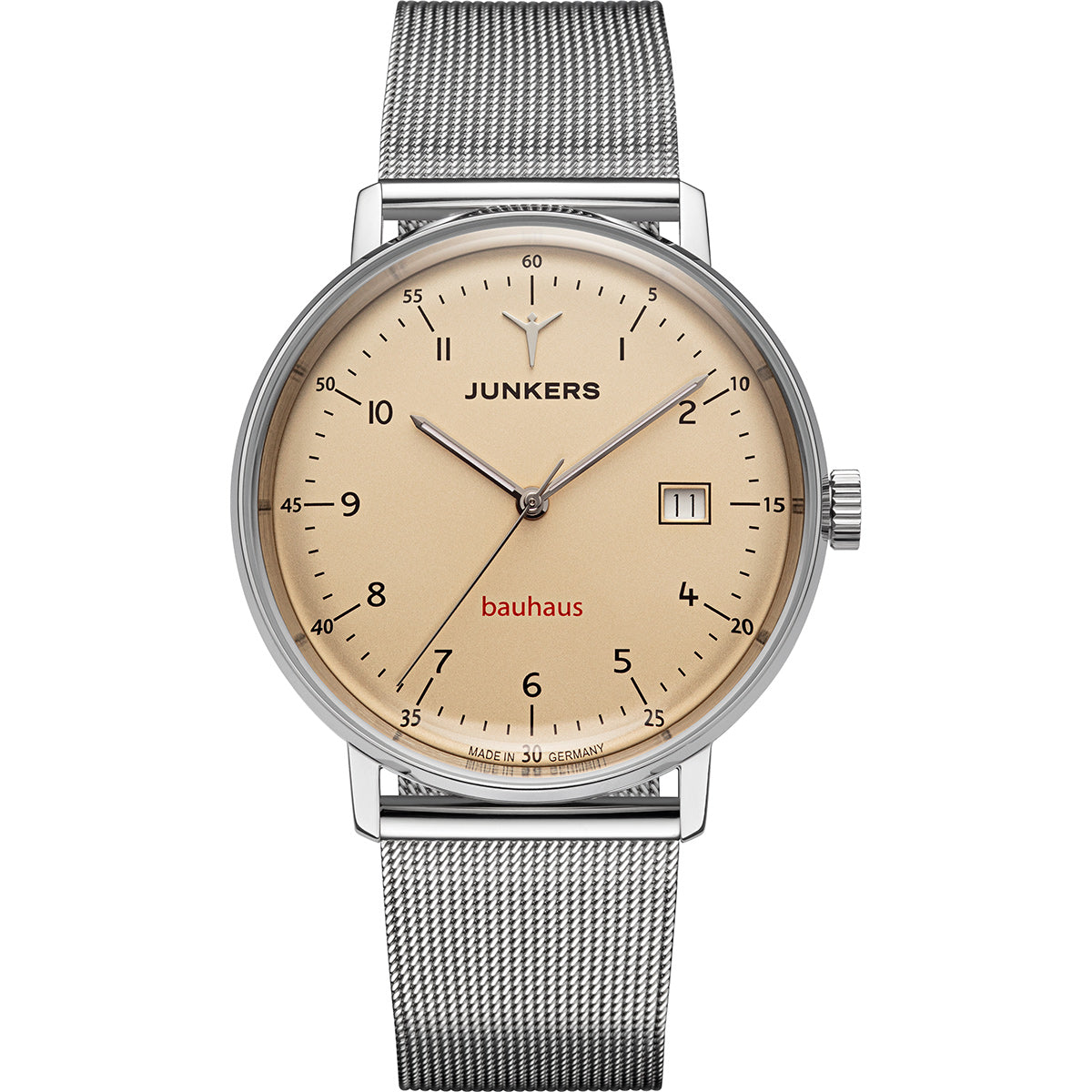 Junkers Bauhaus Saphir Automatik Beige mit Metallarmband