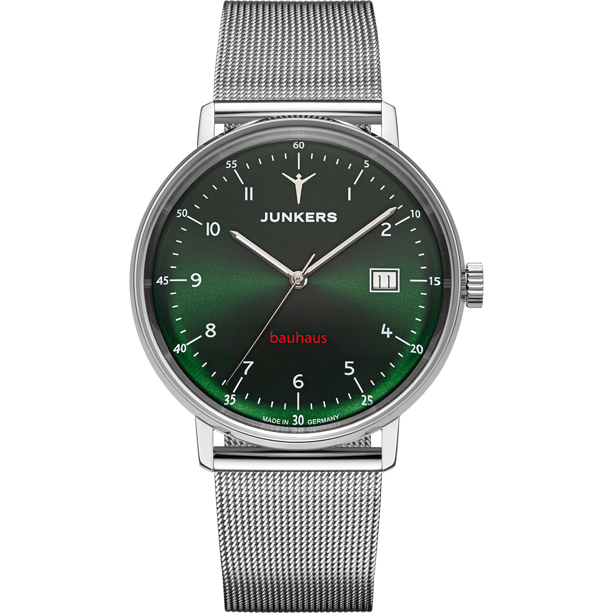 Junkers Bauhaus Saphir Automatik Grün mit Metallarmband