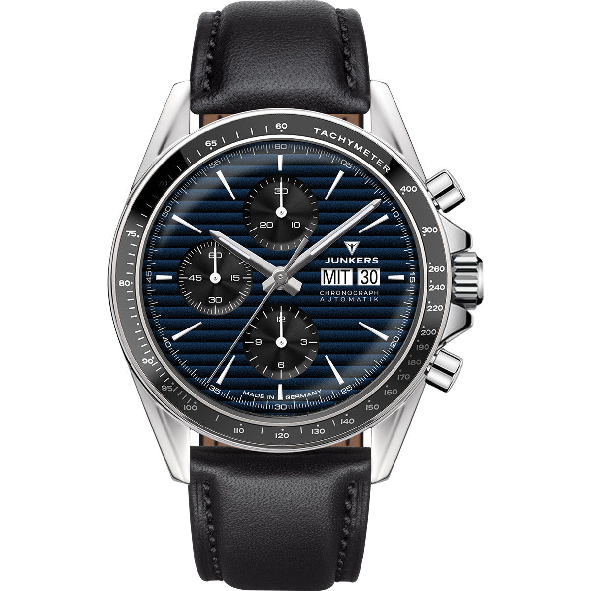 Junkers JUMO Chronograph Blau mit Lederarmband