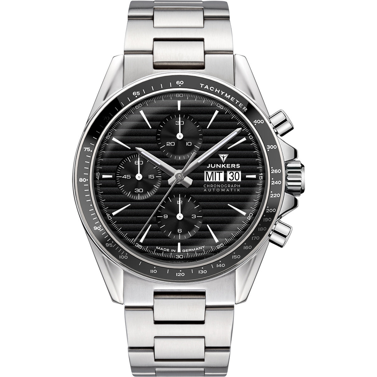 Junkers JUMO Chronograph Schwarz mit Metallarmband