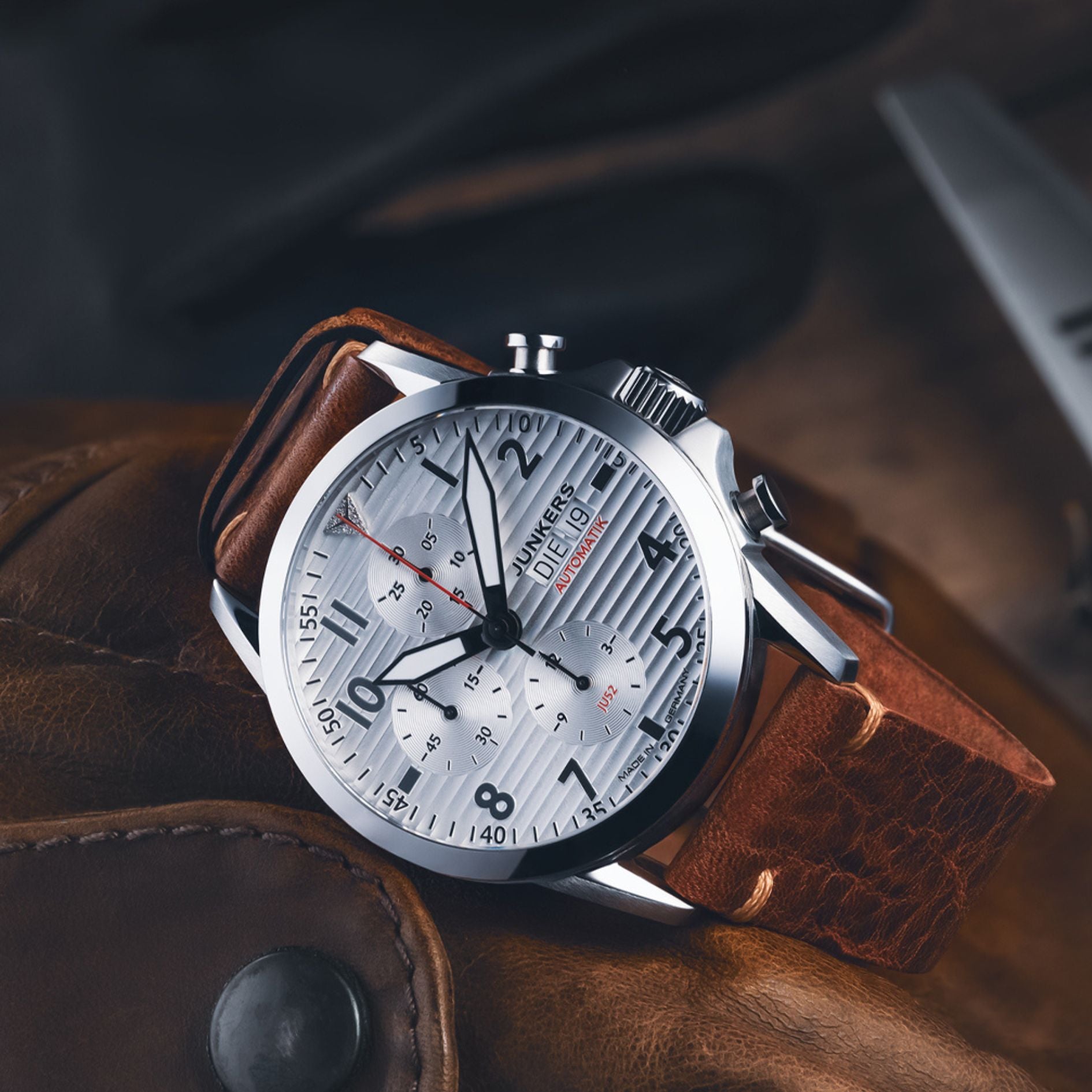 JU 52 Aviator Chronograph Silber