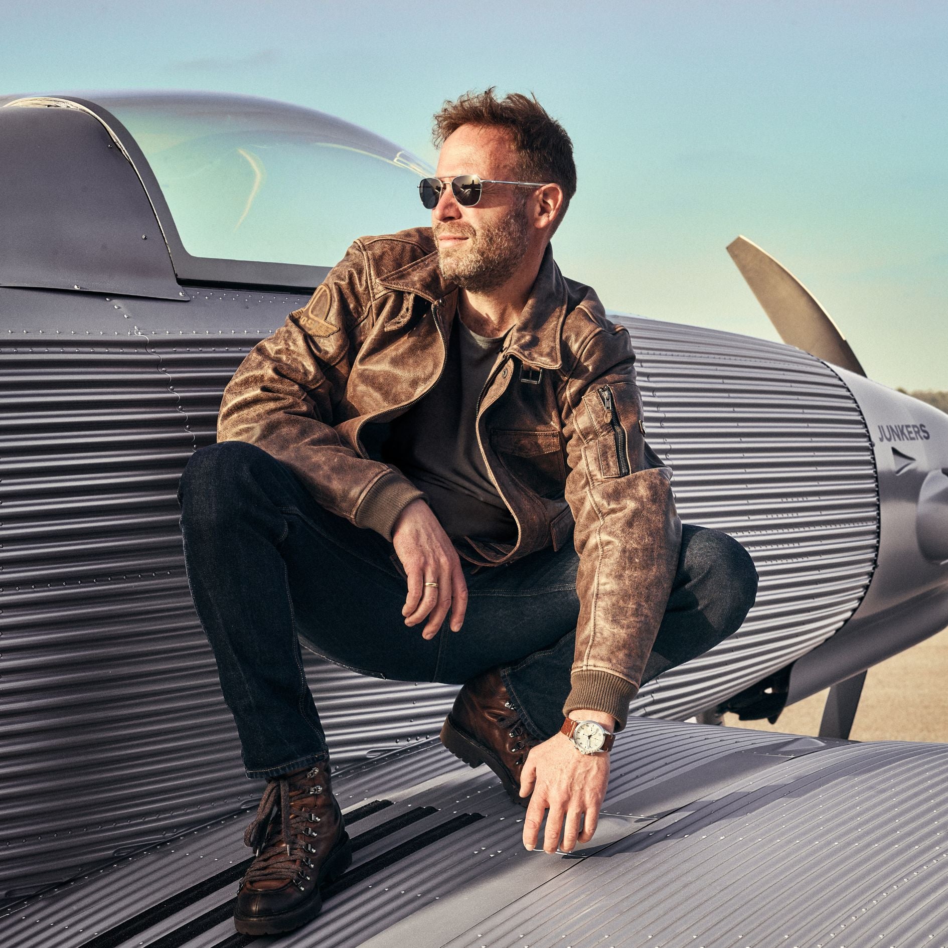 JU 52 Aviator Chronograph Silber